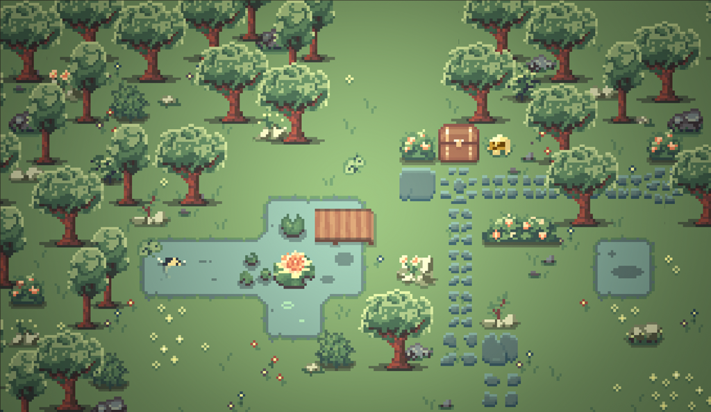 Pixel Art Forest Scene