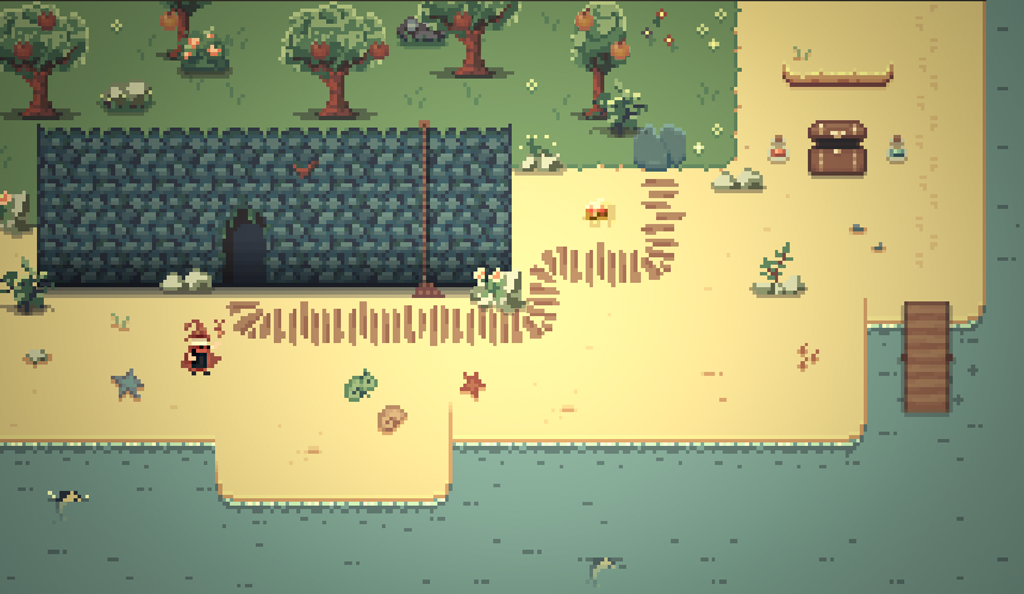 Pixel Art Beach Scene